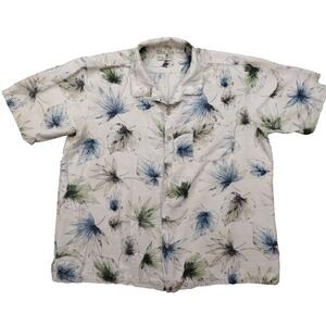 Batik Bay Vintage Men's Floral Palm Hawaiian Print 100% Silk Button Shirt XXL